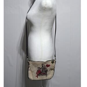 Brighton Scottie Linen Crossbody Purse